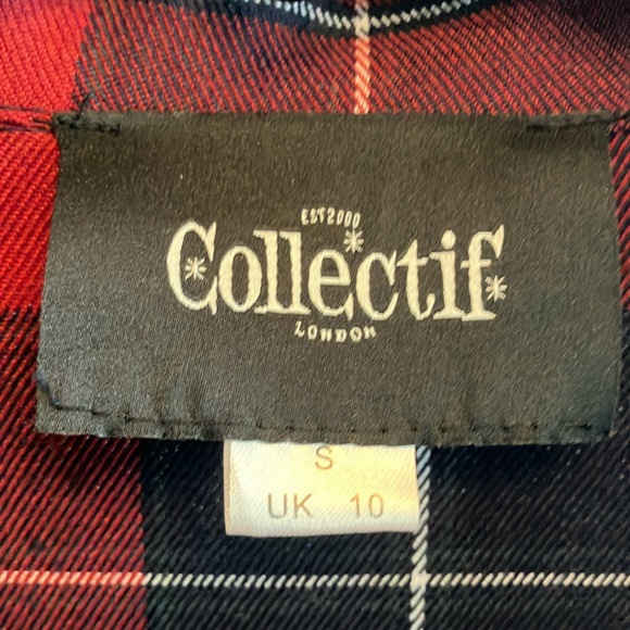 Collectif Red and Blue Plaid Caterina Swing Dress - Picture 4 of 10